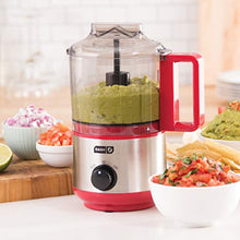 Load image into Gallery viewer, Dash DMFP100RD Mini Food Chopper, Blender + Grinder with Stainless Steel Blades for BBQ Sauce, Salsa, Pesto, Salad &amp; Dessert: Easily Meal Prep Onion, Nuts, Cheese, Garlic, Bacon &amp; More, 2 cup, Red
