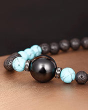 Load image into Gallery viewer, XHUUU Lava Stone/Black Obsidian Choker Necklaces Created Turquoise Women Mens Strand Crystal Necklace for Meditation or Yoga
