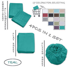 Load image into Gallery viewer, Mejoroom Full Size Sheet Set - Super Soft Microfiber 1800 Thread Count Luxury Egyptian Sheets with 15-inch Deep Pocket - Wrinkle and Hypoallergenic-4 Piece(Full,Teal)

