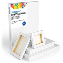 Load image into Gallery viewer, GOTIDEAL Stretched Canvas, Multi Pack 4x4&quot;, 5x7&quot;, 8x10&quot;,9x12&quot;, 11x14&quot; Set of 10, Primed White - 100% Cotton Artist Canvas Boards for Painting, Acrylic Pouring, Oil Paint Dry &amp; Wet Art Media

