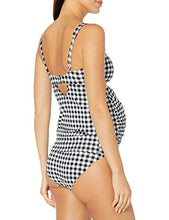 Load image into Gallery viewer, Motherhood Maternity womens Keyhole Back Two Piece Swimsuit Tankini Set, Black/ White Gingham, Medium US
