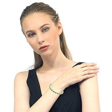 Load image into Gallery viewer, Solid Sterling Silver 6x4mm Oval Cut 9 CTW Green Peridot Brilliant Sparkle Tennis Bracelet for Women, Box Chain with Safety
