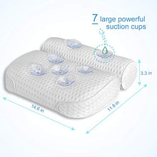 Load image into Gallery viewer, Mosuch Bath Pillow for Head Neck and Shoulder Support, 4D Air Mesh Luxury Spa Bathtub Pillow with 7 Non-Slip Suction Cups Large and Soft Bath Pillows Fits All Bathtub, Hot Tub, Jacuzzi and Home Spa
