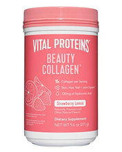 Load image into Gallery viewer, Vital Proteins Beauty Collagen Peptides Powder Supplement for Women, 120mg of Hyaluronic Acid - 15g of Collagen Per Serving - Enhance Skin Elasticity and Hydration - Strawberry Lemon - 9.6oz Canister

