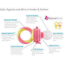 Load image into Gallery viewer, NatureBond Baby Food Pink Feeder/Fruit Feeder Pacifier (2 Pack) and Silicone Breastfeeding Manual Breast Pump with Pump Capsule, Pump Stand, Pump Strap, Stopper.
