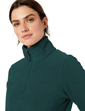 Load image into Gallery viewer, Amazon Essentials Women&#39;s Classic Fit Long-Sleeve Quarter-Zip Polar Fleece Pullover Jacket, Deep Pine, Small
