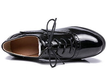 Load image into Gallery viewer, DADAWEN Women's Classic T-Strap Platform Mid-Heel Square Toe Oxfords Dress Shoes Black US Size 6.5
