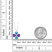 Load image into Gallery viewer, Gem Stone King 925 Sterling Silver Swiss Blue Topaz and Purple Amethyst Pendant Necklace For Women (3.50 Ct Heart Shape with 18 Inch Silver Chain)
