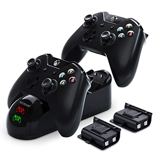 Controller Charger for Xbox, YCCTEAM Battery Pack Rechargeable for Xbox One, Xbox One X, Xbox One S, Xbox One Elite Controller, Charging Station for Xbox One with 2pcs 1200mAh Rechargeable Battery