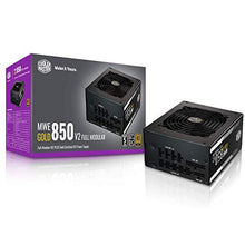 Load image into Gallery viewer, Cooler Master MWE Gold 850 V2 Full Modular, 850W, 80+ Gold Efficiency, 2 EPS Connectors, 120mm HDB Fan, Semi-fanless Operation, 5 Year Warranty
