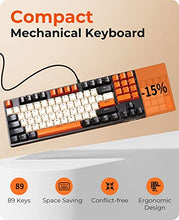 Load image into Gallery viewer, Havit Mechanical Keyboard, Wired Compact PC Keyboard with Number Pad Red Switch Mechanical Gaming Keyboard 89 Keys for Computer/Laptop (Black)
