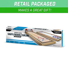 Load image into Gallery viewer, GoSports Shuffleboard and Curling 2 in 1 Table Top Board Game with 8 Rollers - Great for Family Fun
