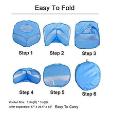 Load image into Gallery viewer, Small Animal Cage Playpen, Pet Playpen with Top Cover Anti Escape Foldable Breathable Transparent Yard Fence for Dog Cat Bunny Puppy Rabbits Guinea Pig Hamster Chinchillas (Blue)
