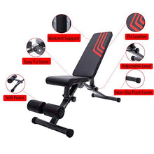 Load image into Gallery viewer, Adjustable Weight Bench Upgrade Utility Full Body Exercise Workout Bench Flat/Incline/Decline Bench Press for Home Gym Black
