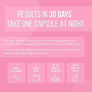 Havasu Nutrition Night Time Fat Burner for Women | Sleep Aid, Appetite Suppressant, and Metabolism Booster for Detox & Cleanse | Healthier Weight Loss | 60 Vegetarian Weight Loss Pills for Women
