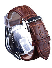Load image into Gallery viewer, Jaragar Automatic Mechanical Wrist Watch Golden for Mens Watches with Leather Band Sport Mechanical Watches Triangle Bezel Design Fashion Yellow Dial
