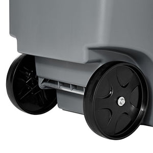 Rubbermaid Commercial Products Brute Rollout Plastic Trash/Garbage Can/Bin with Wheels, 65 GAL, for Restaurants/Hospitals/Offices/Back of House/Warehouses/Home, Gray (FG9W2100GRAY)