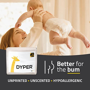 DYPER Bamboo Baby Diapers Size 1 / Newborn | Natural Honest Ingredients | Cloth Alternative | Day & Overnight | Plant-Based + Eco-Friendly | Hypoallergenic for Sensitive Skin | Unscented - 66 Count