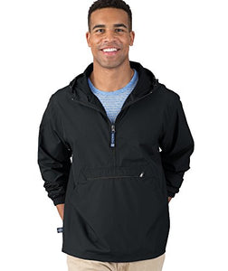 The "Newport Collection" Pack-N-Go Pullover Jacket from Charles River Apparel black large