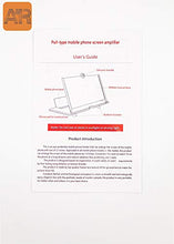 Load image into Gallery viewer, 10&quot; HD Phone Magnifier, Screen Amplifier Enlarger, Universal Mobile Projector for Movies Videos and Gaming, Magnifying Cell, Foldable Stand Supports iPhone Samsung and All Smartphones (Black)
