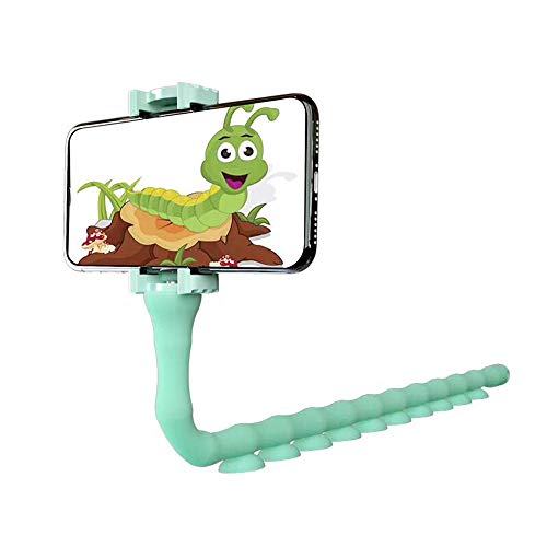 Omio Cartoon Cute Worm Lazy Cell Phone Holder Stand 360 Rotating Bendable Flexible Suction Cup Phone Mount Clamp Creative Lazy Bracket for Galaxy S10/S10+/S10E/S9/Note 9/iPhone XS Max/XR/X/11/8 & More
