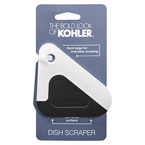 KOHLER Kitchen Pot and Pan Dish Scraper, Silicone and Nylon, Heat Resistant, White and Charcoal