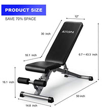 Load image into Gallery viewer, Adjustable Weight Bench, Kitopa Utility Workout Bench for Home Strength Training, Gym Incline Decline Bench for Full Body Exercise
