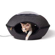Load image into Gallery viewer, K&amp;H PET PRODUCTS Thermo-Lookout Pod Heated Cat Bed, Gray, 4W, 22" Round

