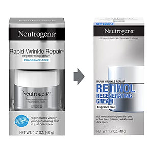 Neutrogena Rapid Wrinkle Repair Retinol Cream, Anti-Wrinkle Face & Neck Cream with Hyaluronic Acid & Retinol, Fragrance-Free Moisturizer, 1.7 oz