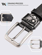 Load image into Gallery viewer, WOLFANT Full Grain Leather Belt for Men,100% Italian Real Solid Leather Casual Jeans Belt
