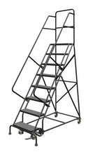 Load image into Gallery viewer, Tri-Arc UKDSR108246 U-Design Configurable 8-Step, 56 Degree Incline Rolling Ladder with 24" Wide Perforated Tread
