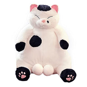 OOPSHANA Stuffed Animal Pillows, Cute Lazy Cat Plush Toys, Stuffed Plush Dolls, Gifts for Children and Girls (heibai-35, Multicolor)