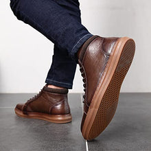 Load image into Gallery viewer, Arkbird Fashion Men's Leather Sneaker Boots Mid-Top Casual Oxford Walking Shoes for Men Khaki Man Size 12
