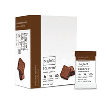 Load image into Gallery viewer, Soylent Squared Plant-Based 100 Calorie Snack Bars, Gluten Free, Low Sugar, 6g Vegan Protein, Chocolate Brownie, 24 Count

