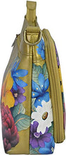 Load image into Gallery viewer, Anuschka Women’s Genuine Leather Shoulder Organiser - Hand Painted Exterior - Dreamy Floral
