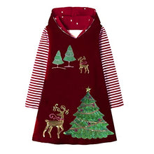Load image into Gallery viewer, VIKITA Girls Hooded Dress Christmas Winter Long Sleeve Cotton Casual Hood Dress,LH4307 5T
