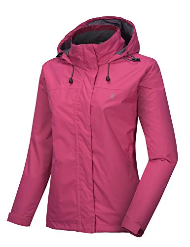 Little Donkey Andy Women¡¯s Waterproof Rain Jacket Lightweight Outdoor Windbreaker Rain Coat Shell for Hiking, Travel Rose S
