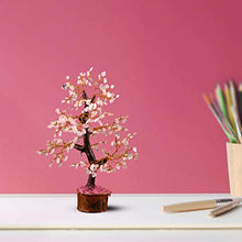 Load image into Gallery viewer, YATHABI Rose Quartz Golden Wire Handmade Gemstone Tree with Rose Quartz Gemstone Carved Angel for Attracting Positive Energies Crystal Healing Chakra Balancing &amp; Home Decor
