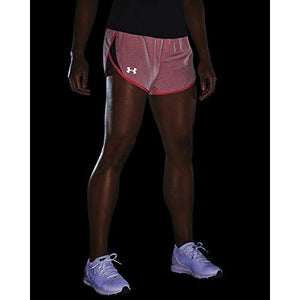 Under Armour Women's Fly By 2.0 Running Shorts , Cerise Full Heather (653)/Reflective , Medium