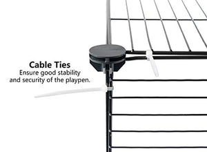 Tespo Pet Playpen, Small Animal Cage Indoor Portable Metal Wire yd Fence for Small Animals, Guinea Pigs, Rabbits Kennel Crate Fence Tent, Black 12 Panels