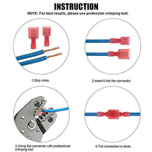 Load image into Gallery viewer, Amlits 100 PCS Nylon Spade Quick Disconnect Connectors Kit, Fully Insulated Male &amp; Female Electrical Crimp Cold-Pressed Wire Terminals Assortment Kit

