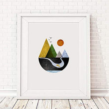 Load image into Gallery viewer, Mountains Art Print Minimal Home Decor Scandinavian Art Wall Print Geometric Art Minimalist Art Modern Wall Art Abstract Art 11x14inch Unframed
