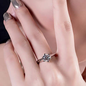 AINUOSHI 2 Ct CZ Solitaire Engagement Ring Sterling Silver Cubic Zirconia White Gold Plated Size 4-10 Anniversary Rings(7)