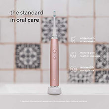 Load image into Gallery viewer, AquaSonic VIBE Series Ultra Whitening Pink Electric Toothbrush - 8 DuPont Brush Heads &amp; Travel Case Included - Sonic 40,000 VPM Motor &amp; Wireless Charging - 4 Modes w Smart Timer - Satin Rose Gold

