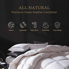 Load image into Gallery viewer, Premium Goose Feather Down Comforter Duvet Insert - 100% Skin-Friendly Cotton, Medium Weight Quilted for All Season Bedding (King, Ivory White)
