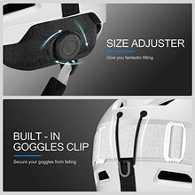 Load image into Gallery viewer, Odoland Snow Helmet, Ski Helmet with Ski Goggles for Snow Sports, Shockproof, Windproof, Safety Snowboard Helmet and Protective Goggles for Men Women and Youth, White, S
