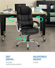 Load image into Gallery viewer, Office Chair Computer High Back Adjustable Ergonomic Desk Chair Executive PU Leather Swivel Task Chair with Armrests Lumbar Support (Black)
