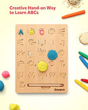 Load image into Gallery viewer, Coogam Wooden Letters Practicing Board, Double-Sided Alphabet Tracing Tool Learning to Write ABC Educational Toy Game Fine Motor Montessori Gift for Preschool 3 4 5 Years Old Kids
