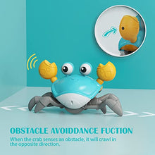 Load image into Gallery viewer, Adebena Sensing Crawling Crab, Tummy Time Baby Toys with Music Sounds &amp; Lights, Fun Early Development Walking Dancing Crab Toy, Infant Birthday Gifts for Babies Boys Girls Toddlers, USB Rechargeable
