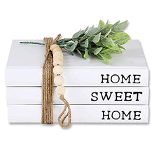 Load image into Gallery viewer, Decorative White Books,Farmhouse Stacked Books,Hardcover Books Decorative ,Home|Sweet|Home(Set of 3) Stacked Books for Decorating Coffee Tables and Shelves
